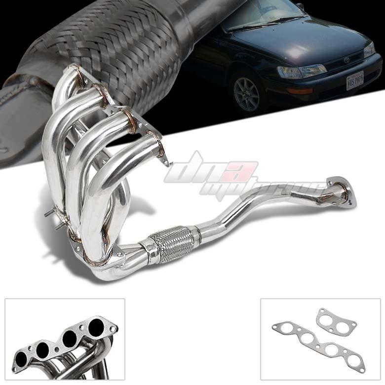 93-97 toyota corolla 1.8l/1.8 4cyl 7a-fe  4-2-1 stainless racing header exhaust