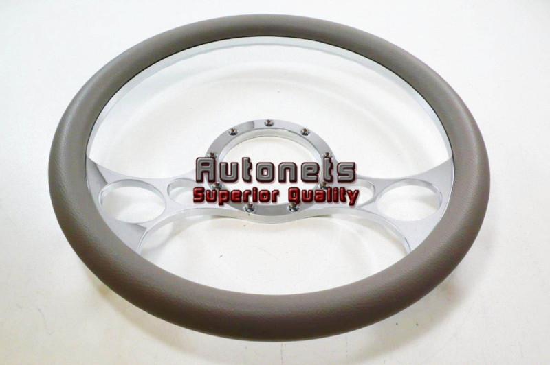 Gray solar gmc chevy buick impala nova leather chrome aluminum steering wheel