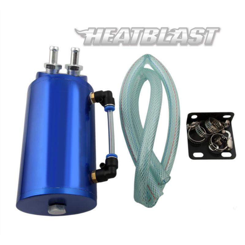 New oil catch tank can aluminum universal 1l reservoir round blue filter jdm