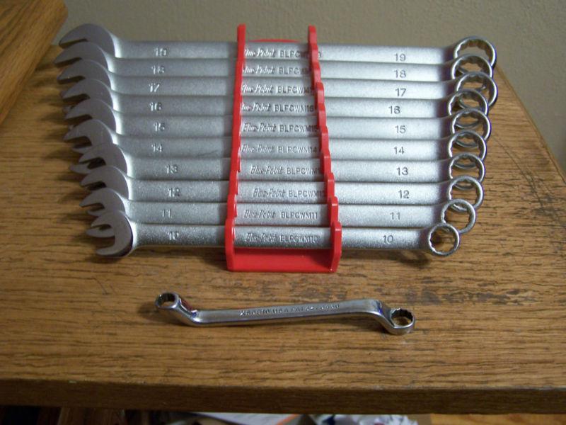 New blue-point tools 10 pc metric combination 12 point end wrench set & snap-on 