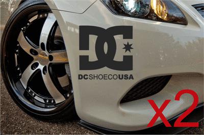 2 psc dcshoecousa jdm dc shoe co usa car sticker vinyl decal honda toyota 1