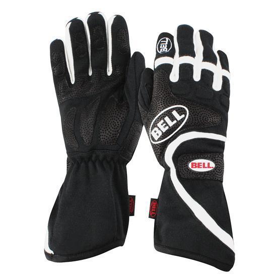 New bell f1 style formula driving gloves sfi 3.3/5, black size medium/m