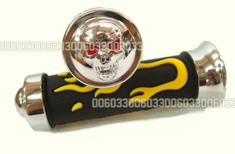 Hand grip fit for honda ruckus zoomer scooter nps50 skull yellow fire hb-15