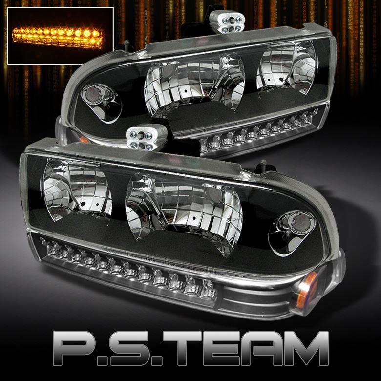 98-04 chevy s10 blazer black headlights +full led perform bumper parking lamps