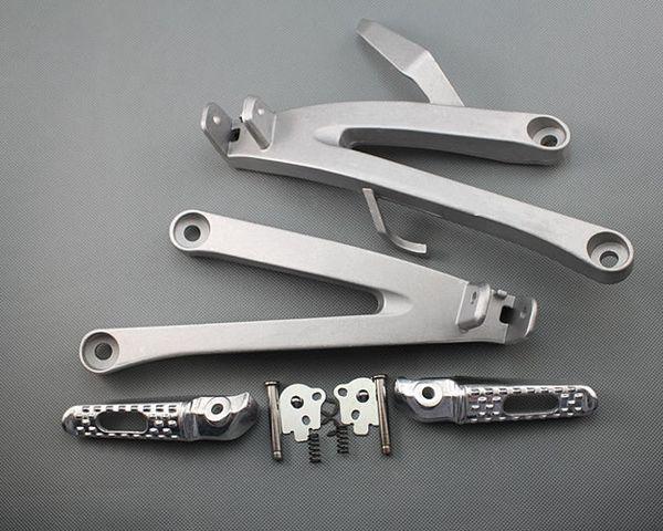 Silver rear passenger foot pegs footrest bracket for honda cbr 600rr 2007-2011