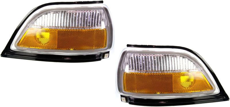 Corner light lamp lens & housing pair set (driver & passenger side, qty 2)