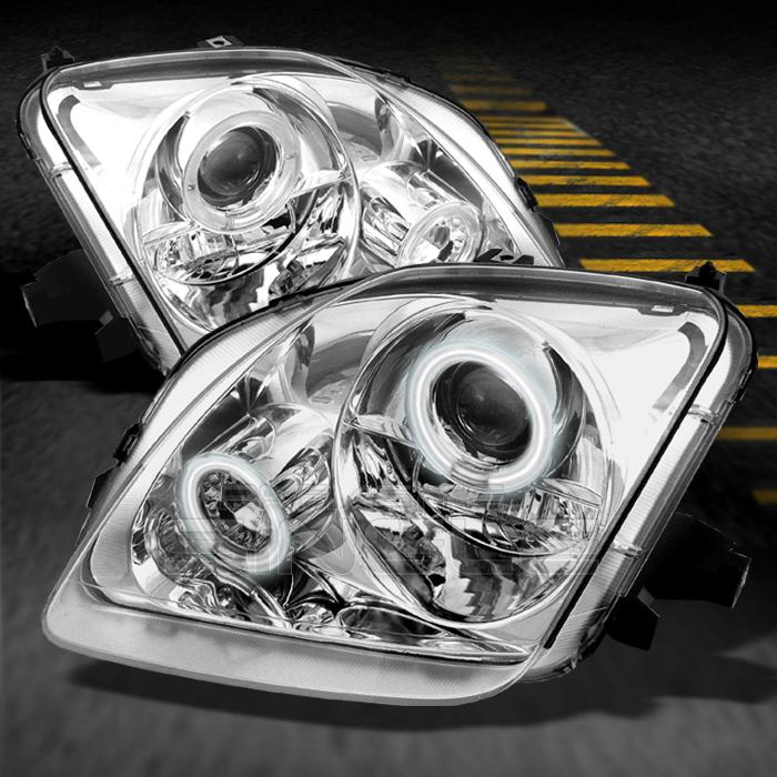 97-01 honda prelude chrome clear dual ccfl halo projector headlights lamps pair