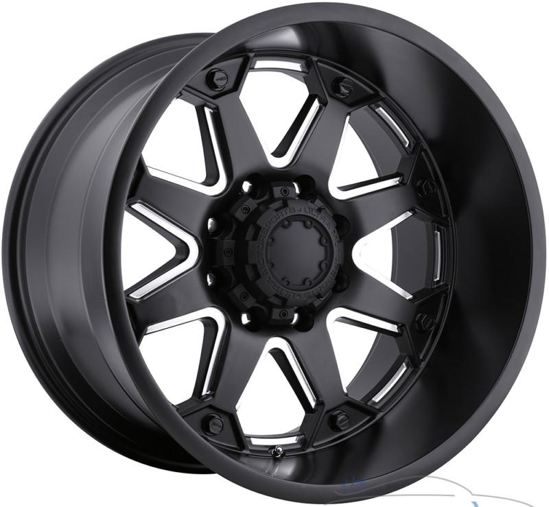 1 - 18x10 ultra 198 bolt 8x165.1 8x6.5 -25mm black milled wheel rim inch 18"