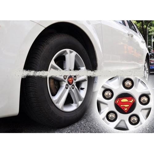 Tyre wheel center hub cap emblem badge sticker superman reflective light 