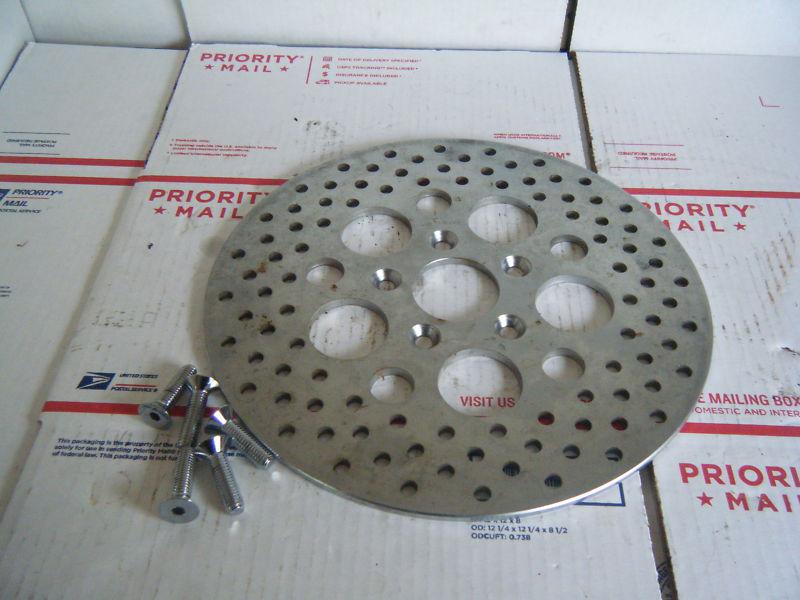 Harley ironhead sportster 11 1/2" rear brake rotor satin stainless steel