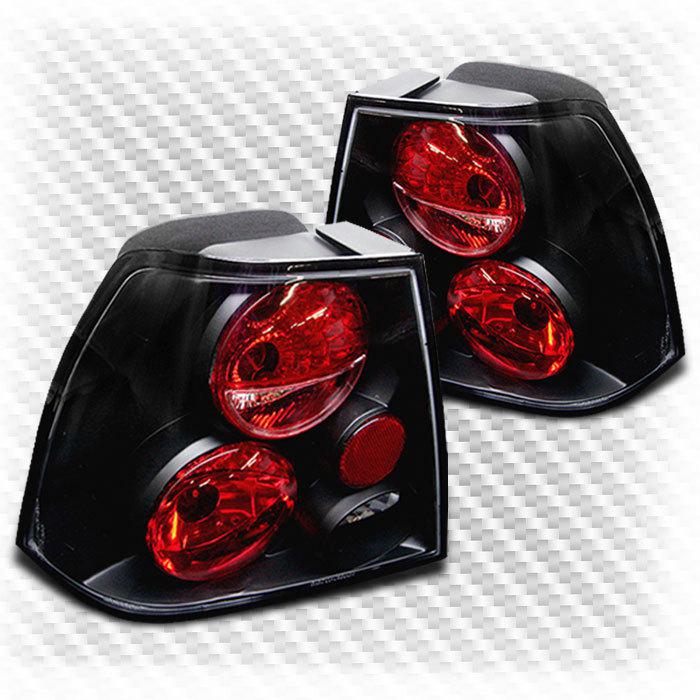 1999-2005 volkswagen jetta black tail lights rear brake lamp pair new set light