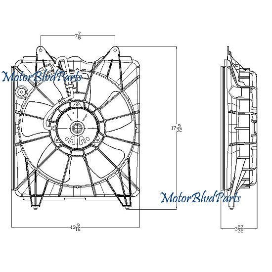 06-11 honda civic hybrid tyc replacement radiator cooling fan assy 601140