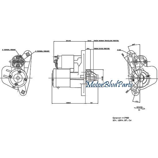 07-08 versa 1.8l 07-09 sentra 2.0l 1.2kw tyc replacement starter motor 1-17982