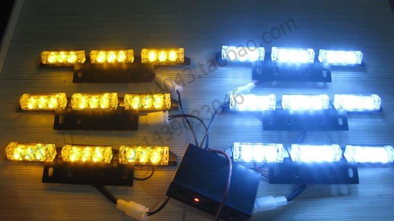 6x9 led car flashing strobe lights 3 mode white/amber indicator emergency lamps