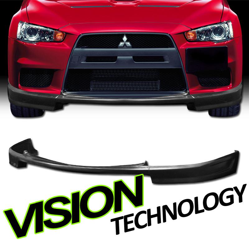 Sport style polyurethane black front bumper lip spoiler 08-12 evolution/evo 10/x