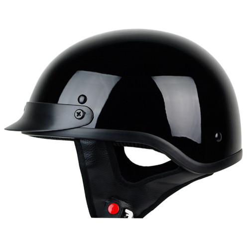 S m l xl xxl ~ gloss black motorcycle hd custom chopper cruiser dot half helmet