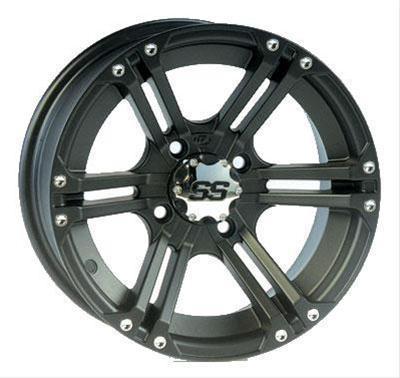 Itp ss212 black alloy wheel 14"x6" matte black 4+2" offset