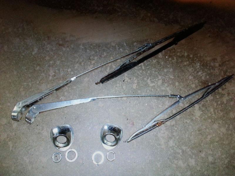 59 impala chevy wiper arms set and bezel hardware nice chrome 