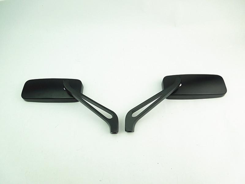 Black rectangle rearview mirrors for kawasaki vulcan vn suzuki bandit boulevard