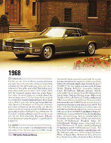 1968 cadillac article + vin decode - must see !! deville + eldorado + calais