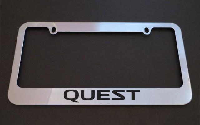 1 brand new nissan quest chrome metal license plate frames + screw caps