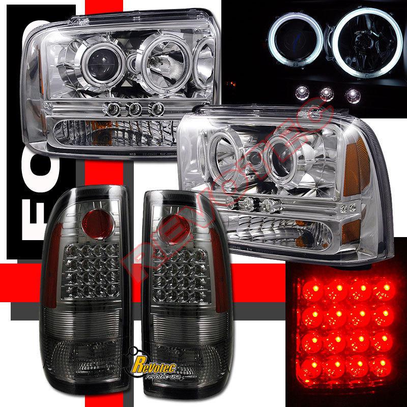 05 06 07 ford f-250 f-350 superduty projector ccfl headlights & led tail lights