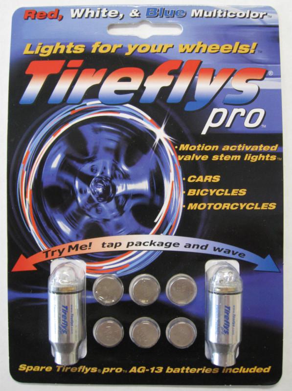 Pair of tireflys pro red white & blue motorcycle/car/bicycle wheel lights