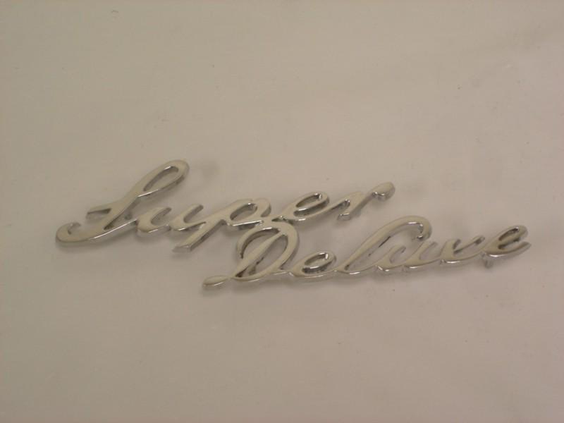 1941 1942 ford front fender emblem super deluxe script