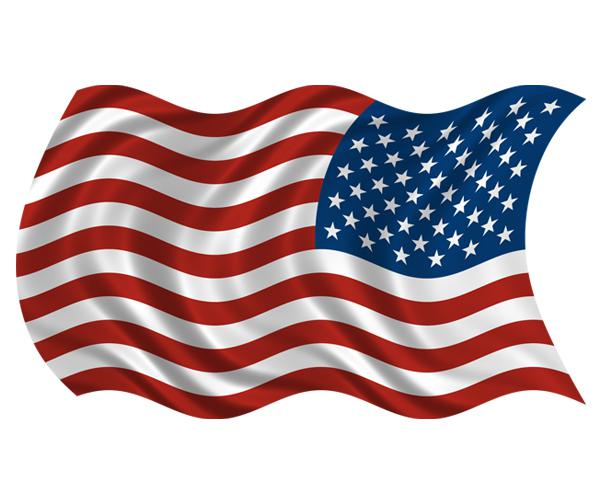 American waving flag decal 5"x3" usa old glory vinyl car bumper sticker (lh) zu1