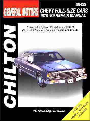 Chevy chevelle impala chevelle classic repair shop manual 1979-1989