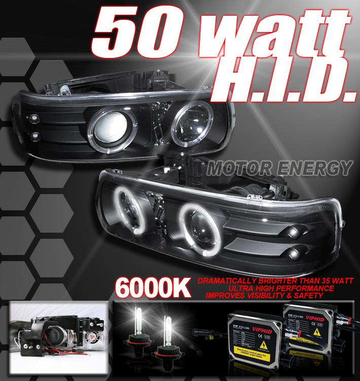 00-06 tahoe suburban halo led projector head lights+hid