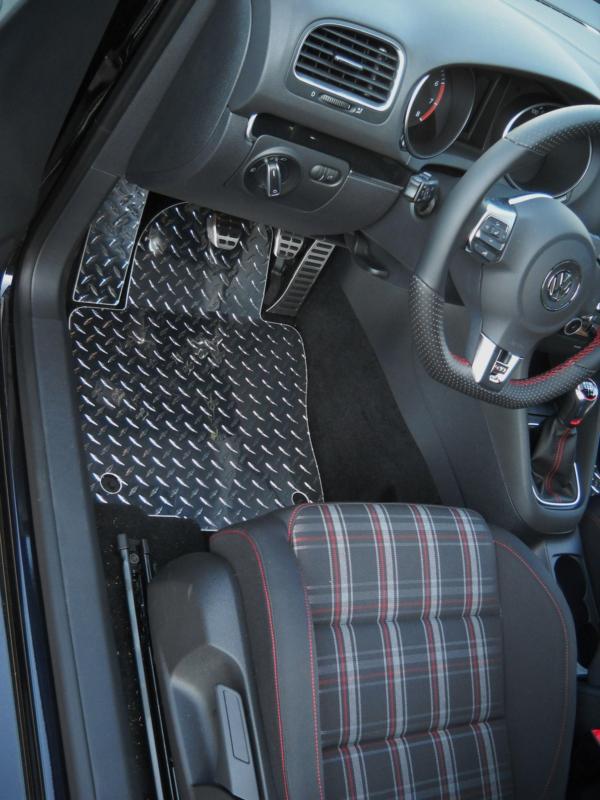 Vw mk 6  golf, gti, jetta  aluminum floor mats.  real metal  front + rear set