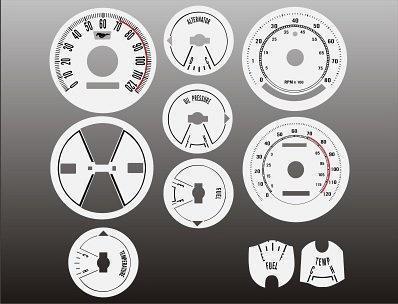 1969-1970 ford mustang instrument cluster white face gauges 69-70