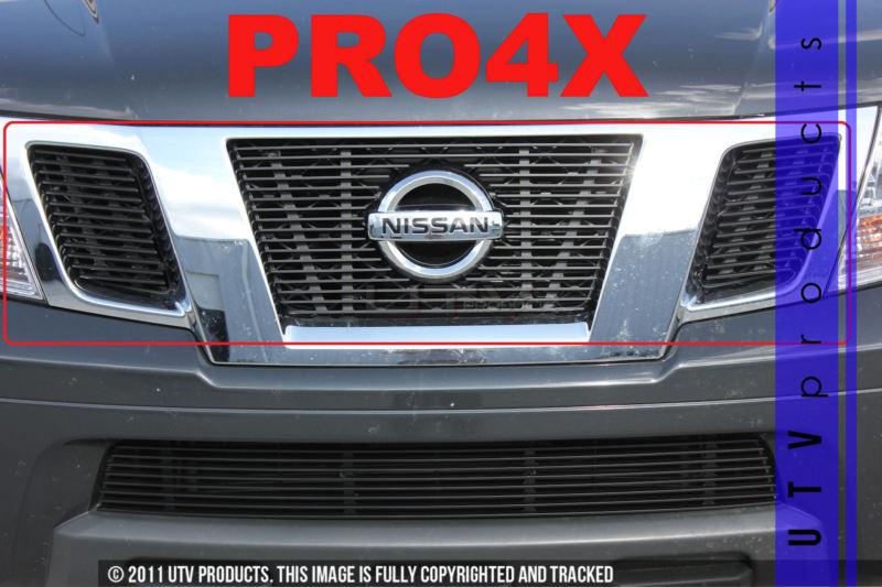 2011 - 2013 nissan pro4x frontier 3pc upper black billet grille kit pro-4x