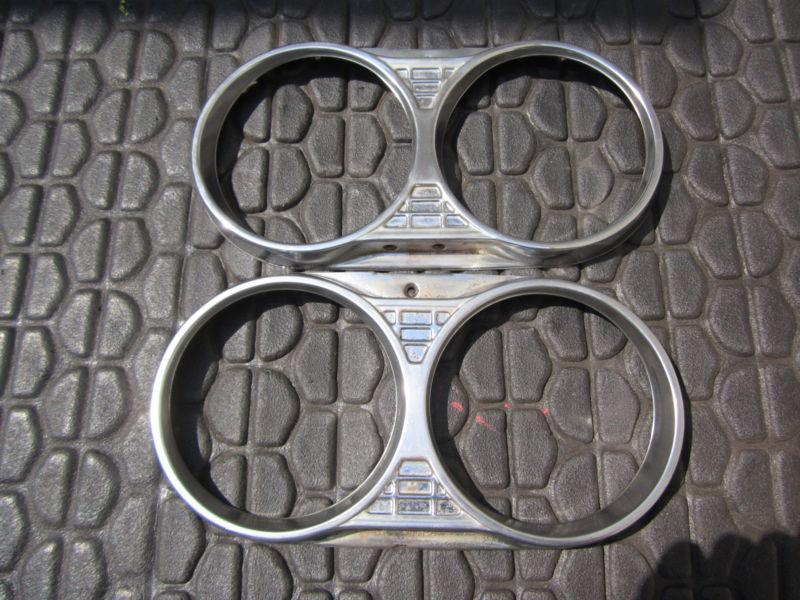 Datsun 69-72 pl521 pickup truck headlight trim rings (2)