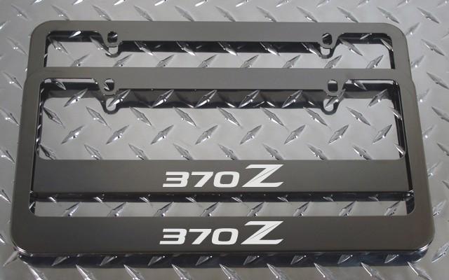 2 brand new nissan 370z gunmetal license plate frame + screw caps