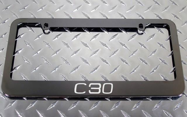 1 brand new volvo c30 gunmetal license plate frame +screw caps