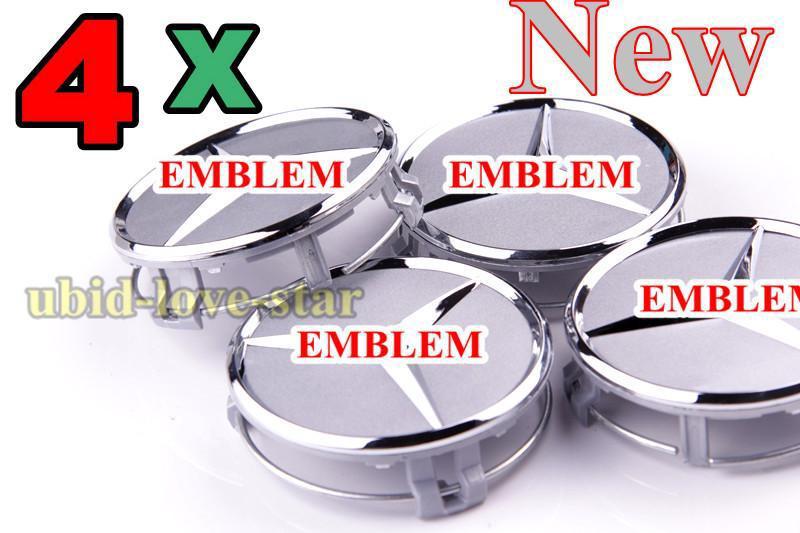 Buy emblem set 75mm mercedes benz wheel center hub 4 caps e s cl ml sl clk slk