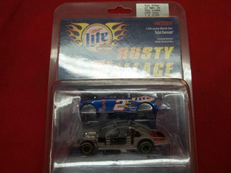 2000 new harley davidson rusty wallace #2 ford nascar miller lite mint condition