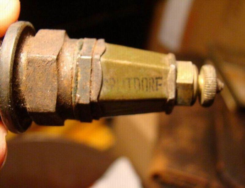 Antique motorcycle green splitdorf spark plug harley indian pope thor excelsior