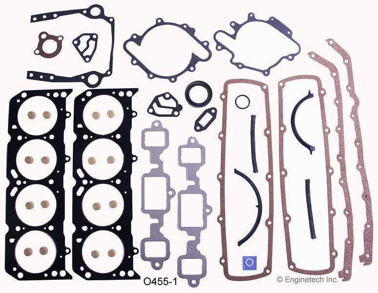 Olds 68-76 455 7.5l v8 full gasket set oldsmobile rope seal 1968-1976