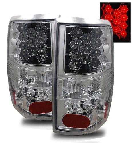 04-08 ford f150 styleside euro clear chrome smd led tail lights rear brake lamps