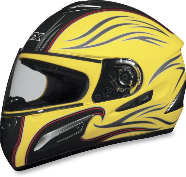 Afx fx-100 wave motorcycle helmet flat yellow 2xl/xx-large