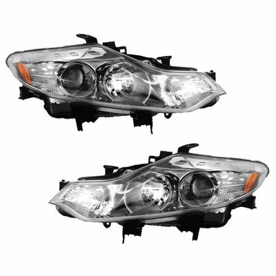 Headlight headlamp halogen assembly pair set both driver passenger side lh+rh