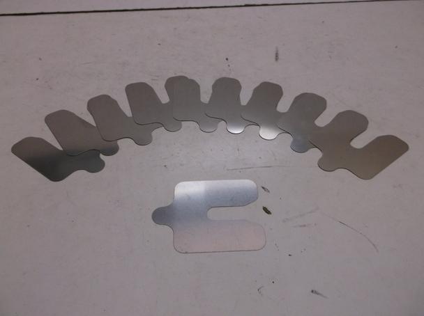 Lot of ten 0.010" thick alignment shims for custom choppers - new!!!