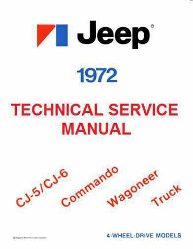 1972 jeep repair shop & service manual cj-5, cj-6, commando, wagoneer and truck 