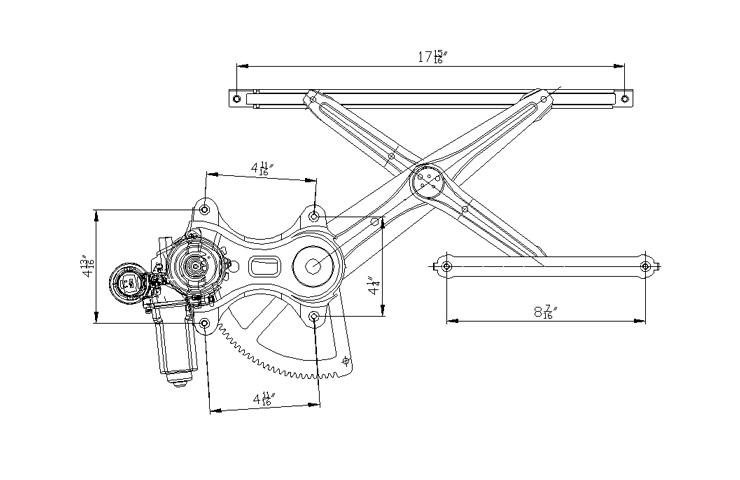 Left driver side replacement front power window regulator 2003-2008 pontiac vibe