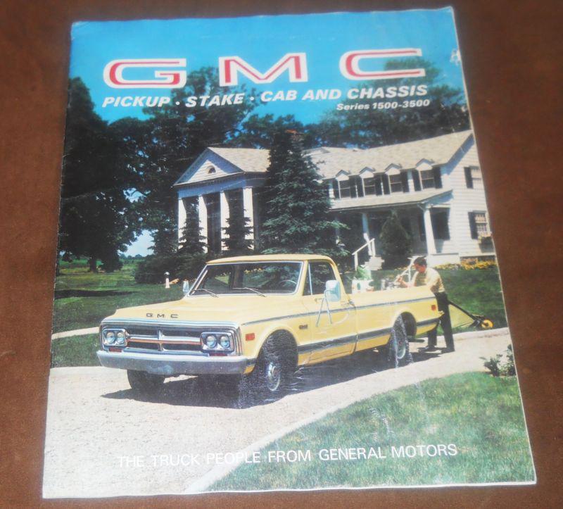 Vintage gmc pick-up, stake, cab and chassis series 1500-3500 catalog brochure