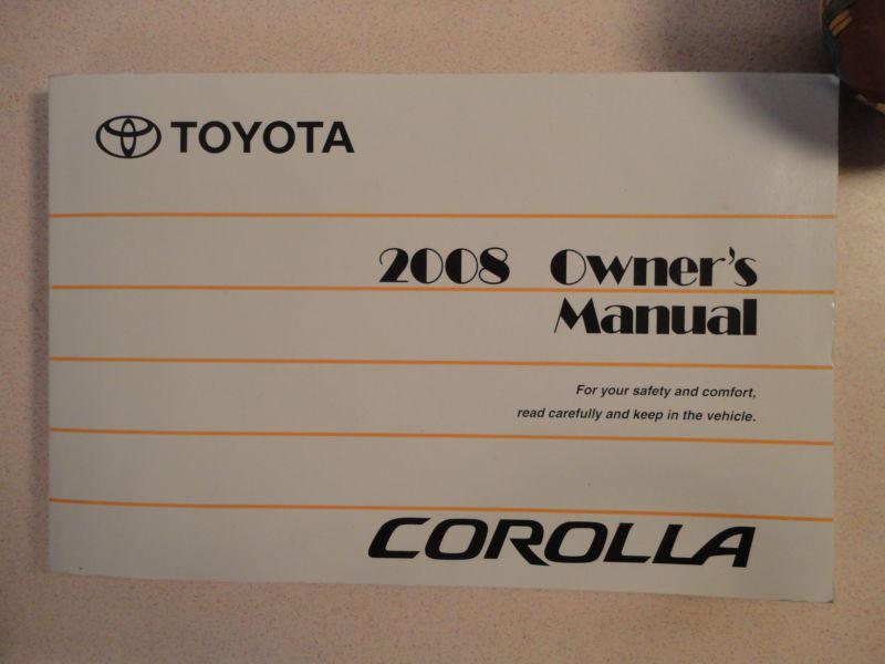 2008 toyota corolla owners manual free fast u.s. shipping 08