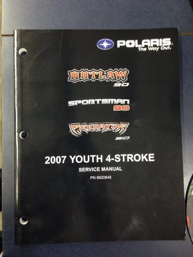 New 2007 polaris youth service manual w/ cd oem 9920848